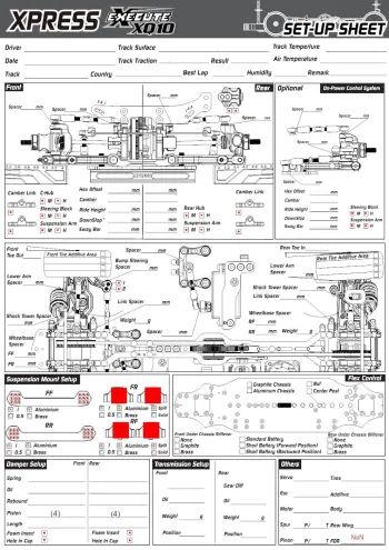 Setup Sheet (Editable)