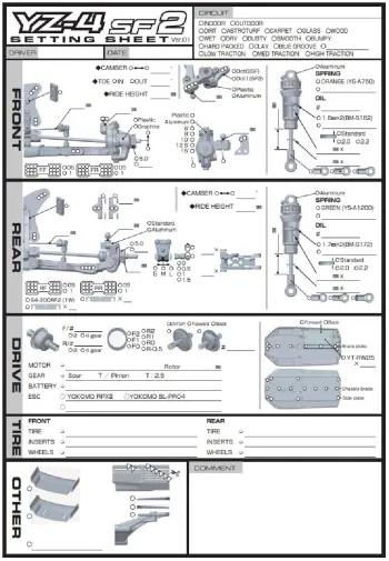 Blank Setup Sheet