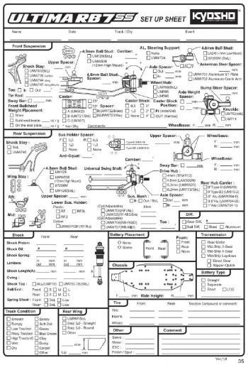 Blank Setup Sheet