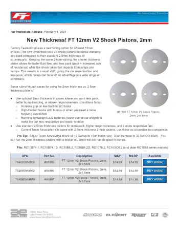 2mm Shock Pistons Overview