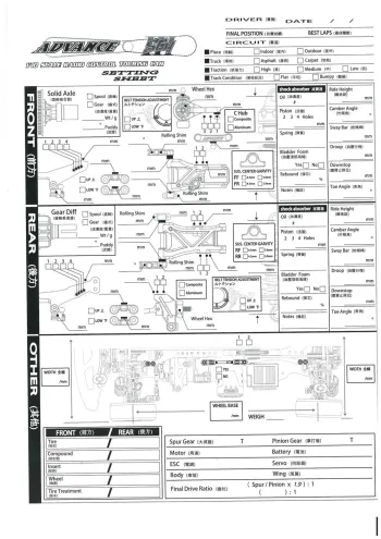 Blank Setup Sheet