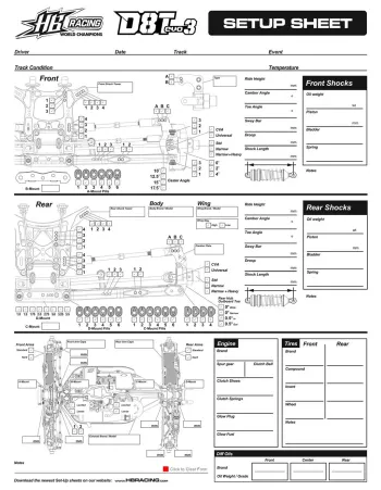 HB D8T Evo3 Blank Setup Sheet