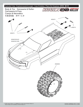 ARRMA Kraton EXB Exploded View