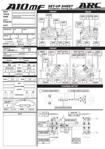 Setup Sheet Default
