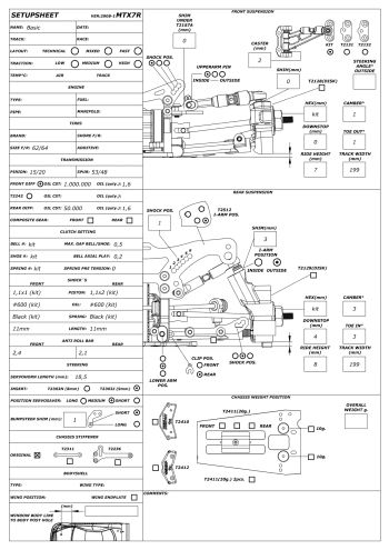 Mugen MTX7R Setup Sheet Basic