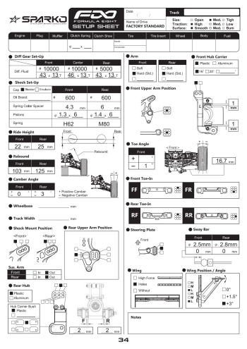 Setup Sheet Kit