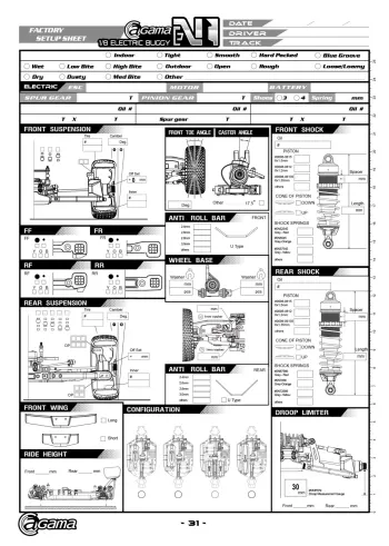 Setup Sheet Blank