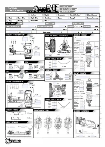Setup Sheet Editable