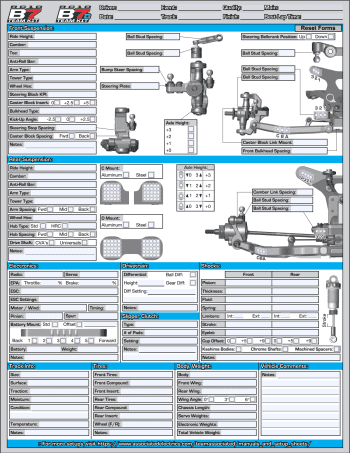 Setup Sheet Editable