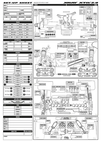 XRAY XT8 '24 Setup Sheet Blank