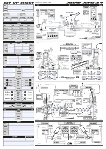 XRAY XT8 '24 Setup Sheet Editable