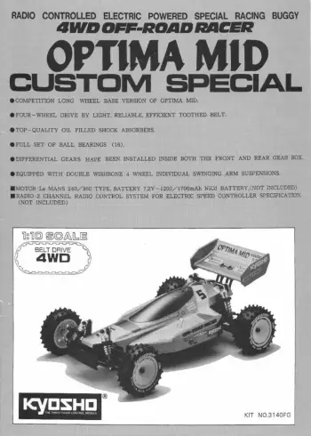 Kyosho Optima Mid Custom Special Manual