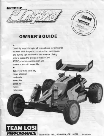 Team Losi JRX-Pro Manual