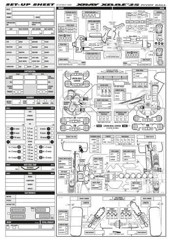 XRAY XB8E '25 Setup Sheet Blank