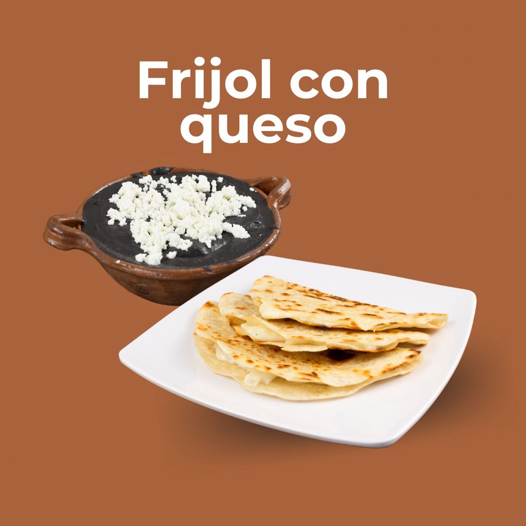 Quesadilla de harina con frijol y queso