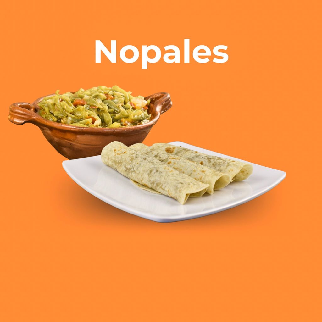Taco de harina con nopales