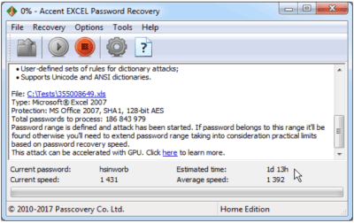 Accent Money Password Recovery 2.12 + ключ активации