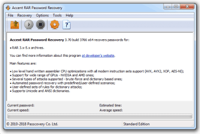 Accent RAR Password Recovery 3.7 + ключ Accent RAR Password Recovery 3.7 + ключ