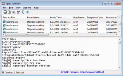 AppCrashView 1.30 AppCrashView 1.30