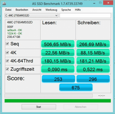 AS SSD benchmark 2.0.6821.41776