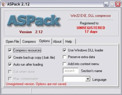 ASPack 2.43 + ключ