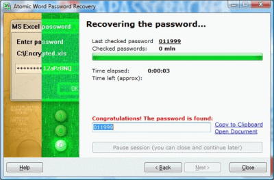 Atomic Excel Password Recovery last Atomic Excel Password Recovery last