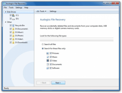 Auslogics File Recovery 9.0.0.2 + лицензионный ключ