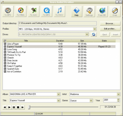 Axara Audio CD Grabber 2.7.0 Axara Audio CD Grabber 2.7.0
