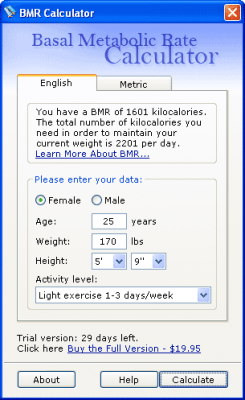 Basal Metabolic Rate Counter 1.1