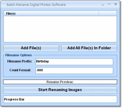 Batch Rename Digital Photos 7.0