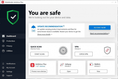 BitDefender Antivirus Plus 23.0.8.17 + лицензионный ключ