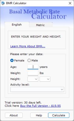 BMR Calculator 1.0 + keygen