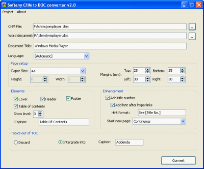 CHM to DOC Converter 3.07