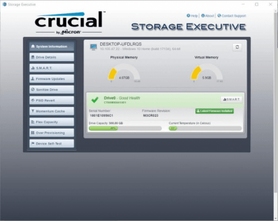 Crucial Storage Executive 7.07