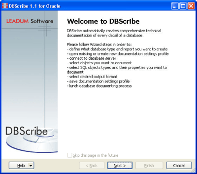 DBScribe for Oracle 1.1 last