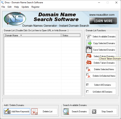 DNSS Domain Name Search Software 2.1.8