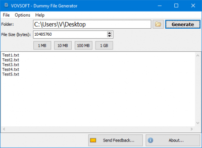 Dummy File Generator 1.0