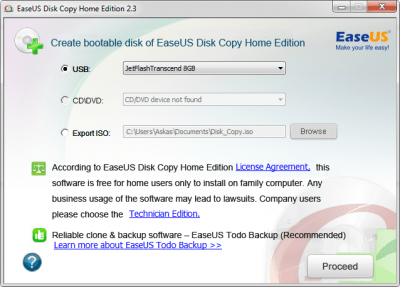 EaseUS Disk Copy Home 3.0