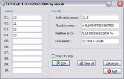 ErrorCalc 1.00