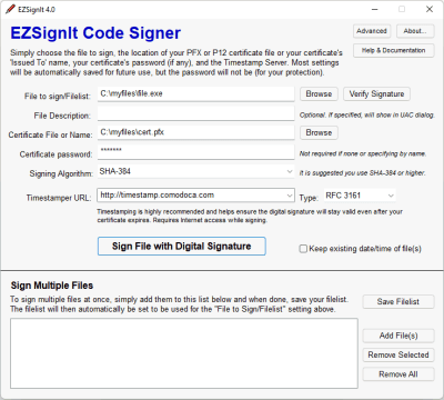 EZSignIt Digital Code Signer 3.4