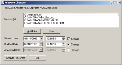 FileDate Changer 1.1 FileDate Changer 1.1