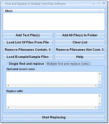 Find and Replace In Multiple Text Files 7.0