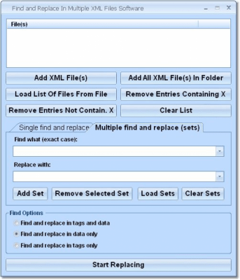 Find and Replace In Multiple XML Files 7.0 Find and Replace In Multiple XML Files 7.0