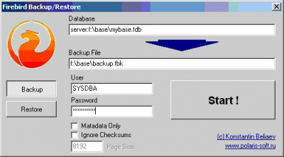 Firebird Backup / Restore 0.9