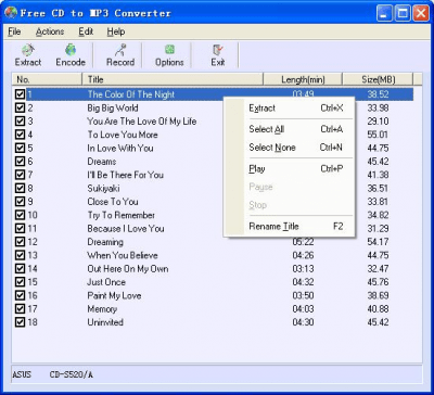 Free CD to MP3 Converter 5.0