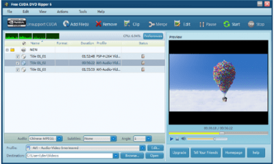 Free CUDA DVD Ripper 7.3