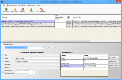 Free PDF Metadata Editor 2.3