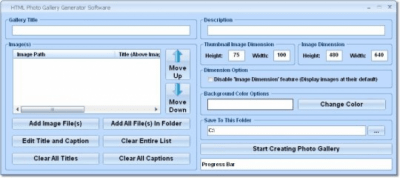 HTML Photo Gallery Generator 7.0