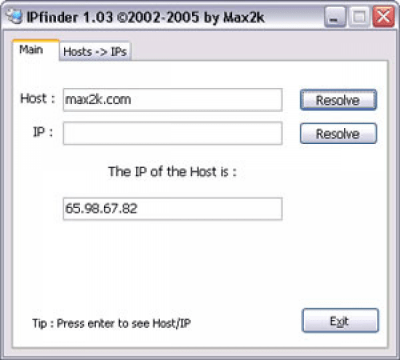 IPfinder 1.03 IPfinder 1.03