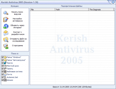 Kerish Antivirus 2005 last Kerish Antivirus 2005 last